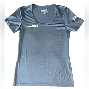 Rock Experience Women's Gray Activewear Top Medium Steel Blue Running Gym Run